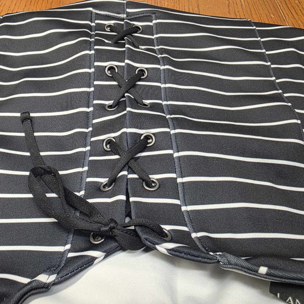 NWT Lane Bryant Black White Stripe Short Sleeve Plus Size 28 Dress - Picture 6 of 9